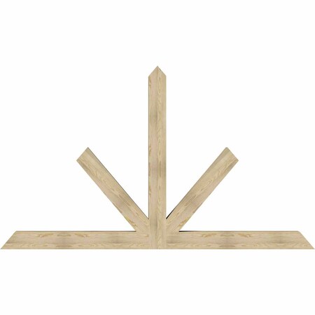 Ekena Millwork Saratoga Rough Sawn Timber Gable Bracket, Douglas Fir, 108"W x 63"H x 6"D x 6"F, 14/12 Pitch GBW108X63X0606SAR00RDF